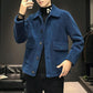 Autumn and Winter Thickened Plus Velvet Jacket Fashion Trend Handsome Lamb Velvet Warm Men's Jacket
