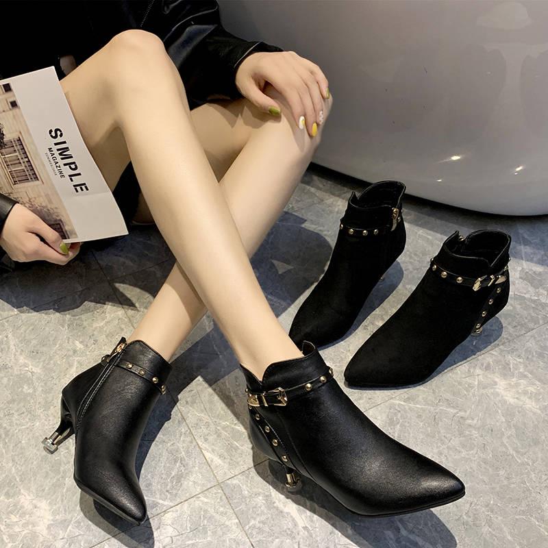 Woman Stiletto Heels Pointed Toe Ankle Boots Ladies Suede Women's High Heels Female Women Short Boot