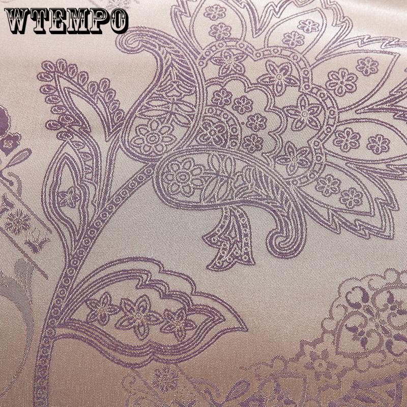 Europe Style Jacquard Bedding Set 4 Pcs Lace Bedclothes Bed Set Satin Duvet Cover