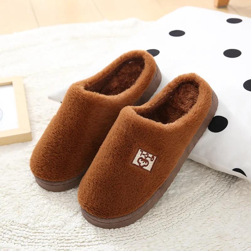 Womens Cute Slippers Winter Home Slippers Cartoon Shoes Non Slip Women Men Warm Soft House Slippers Indoor Bedroom Lovers Couples