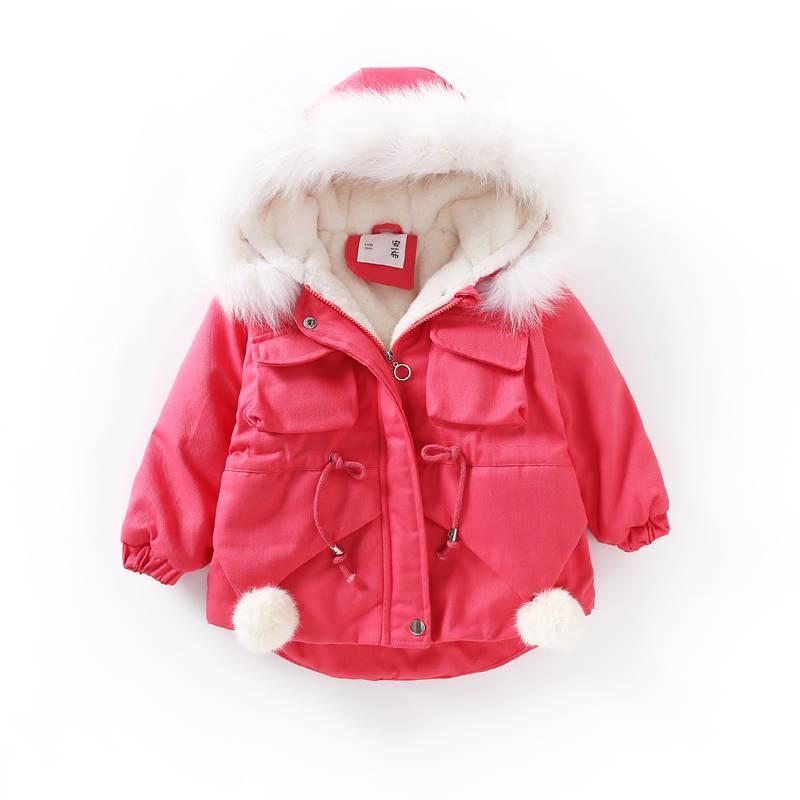 Girls Jacket Winter Cotton Jacket Hooded Coats for Girls Kids Outerwear Christmas Present