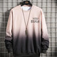 Gradient Sweater Men's Fashion Fat Loose Long Sleeve Round Neck Pullover Plus Fat Plus Size Korean Printed Sweatshirts