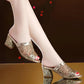 Spring All-match Sandals Women's Thick-heeled High-heeled Mesh Slippers Office Ladies Breathable Summer Fish Mouth Slippers