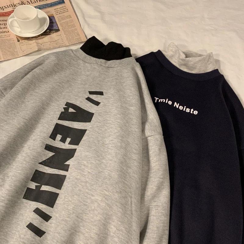 Plus Velvet Thick High-neck Sweater Men's Winter Loose All-match Bottoming Shirt