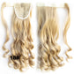 24" Long Wavy Wrap Around Clip In Ponytail Hair Extension Synthetic Natural Wave Pony Tail Fake Hair