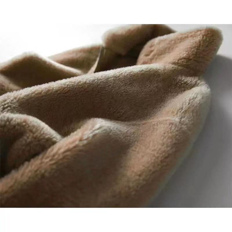 Spring Thick Coat Women's Double-sided Coral Fleece Warm Turtleneck Sweater Female Cardigan Zipper Fleece Jacket