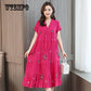 Summer Women Boho Style Print Beach Dress Vestidos Women Midi Party dress