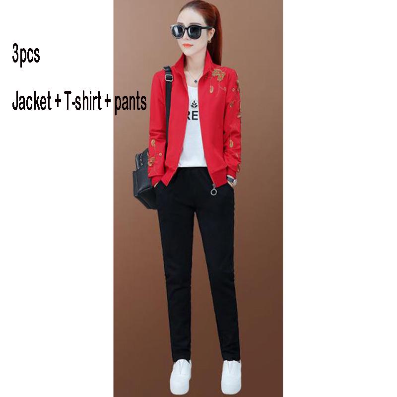 Two pcs set wild long-sleeved casual sweatshirt set large size spring and autumn women's clothing