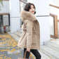Parker Overcome Short Waist Thinner Hooded Big Fur Collar Cotton-padded Jacket Plus Velvet Padded Winter Padded Jacket