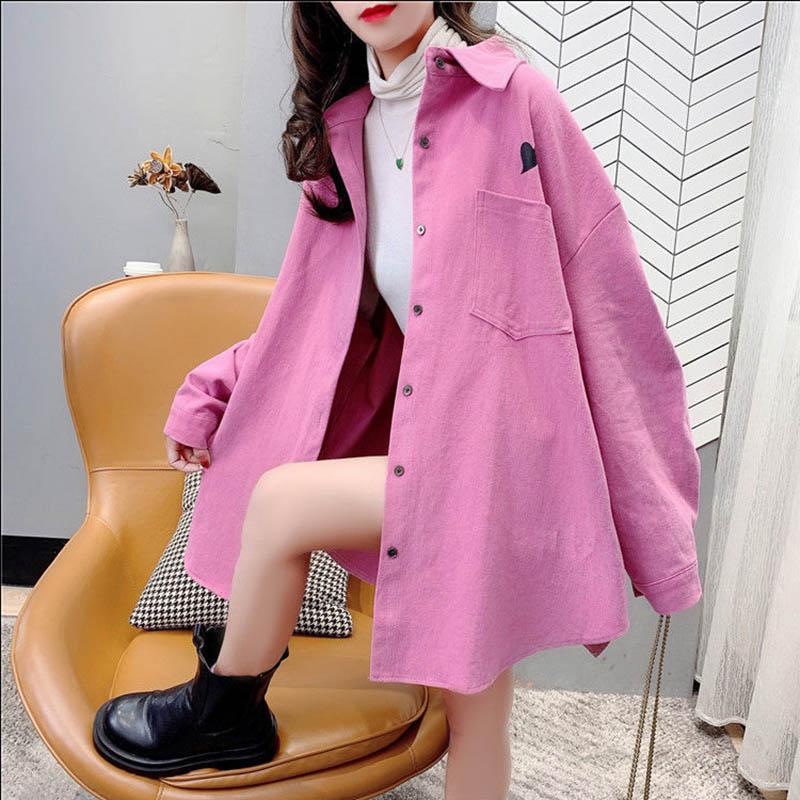 Spring and Autumn Style Shirt Women Long-sleeved Loose Fashion Shirt Mid-length Coat