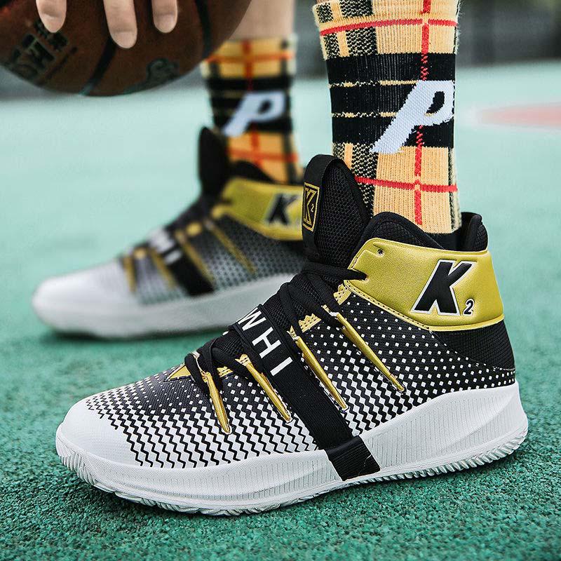 38-45 Men Non-slip Shockproof Basketball Shoes Sneakers Breathable Running Shoes Tactical Boots