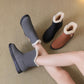 Women's Boots 2021 Winter Plush Nubuck Leather Sleeve Fashion Wedge Heel Faux Plush Warm Comfortable