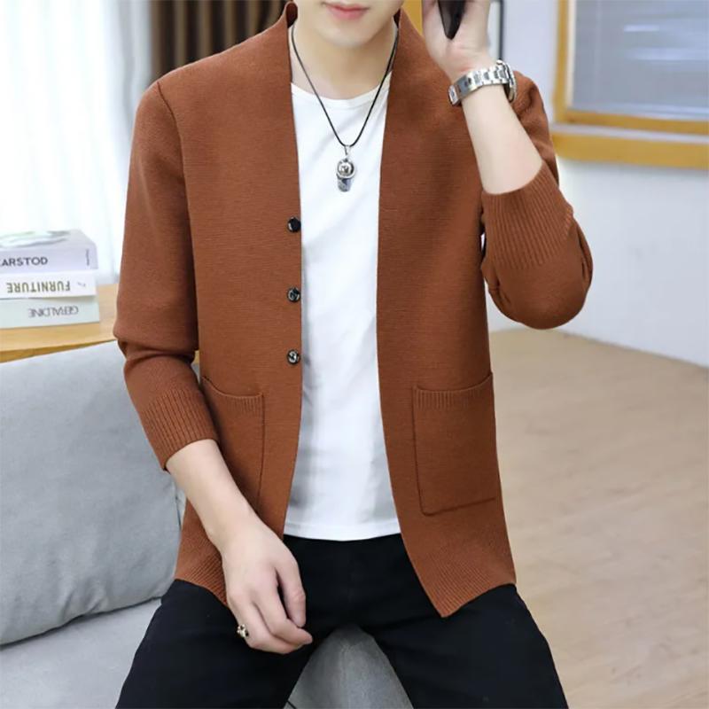 Thicken Men's Sweatershirts Knitwear Jacket Trend Youth Cardigan Men's Sweater Autumn
