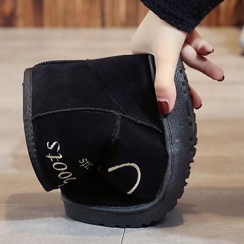 Short Tube Snow Boots Women Winter Flat Bottom All-match Plus Velvet Warm Cute Cotton Shoes Small Boots