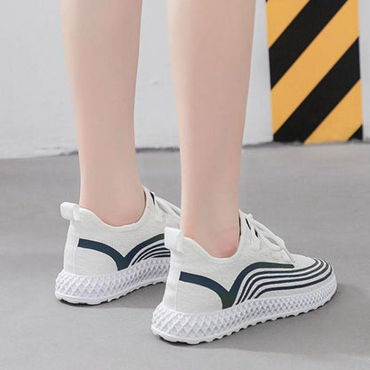 Reflective Flying Woven Sports Shoes Women Spring  Summer All-match Breathable Casual Shoes Korean Student Net Shoes Women