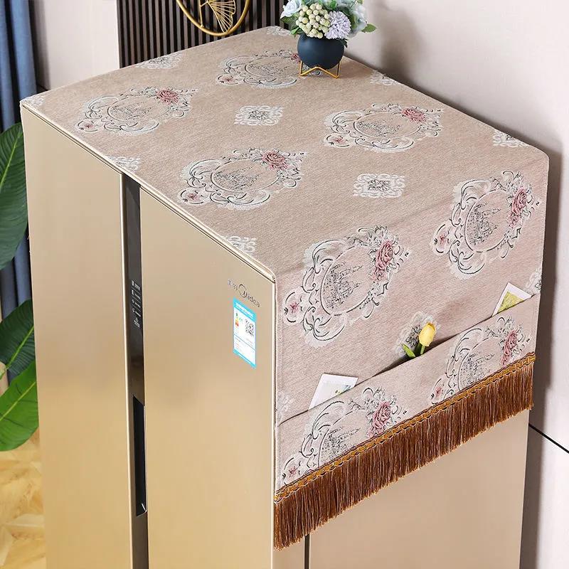 Refrigerator Cover Cloth Top Dust Cover Double Door Dustproof Single Door Protection Cover Towel Cover Curtain Towel Cover Dustproof Cloth