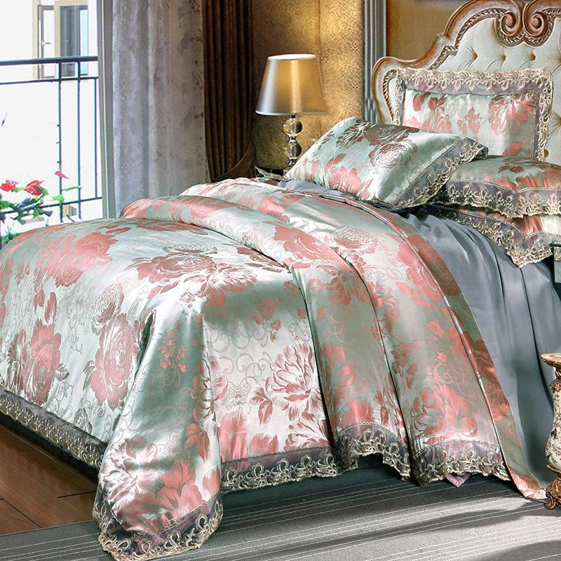 Four pcs sets of bedding Bedroom fashion European and American style cotton jacquard home set of