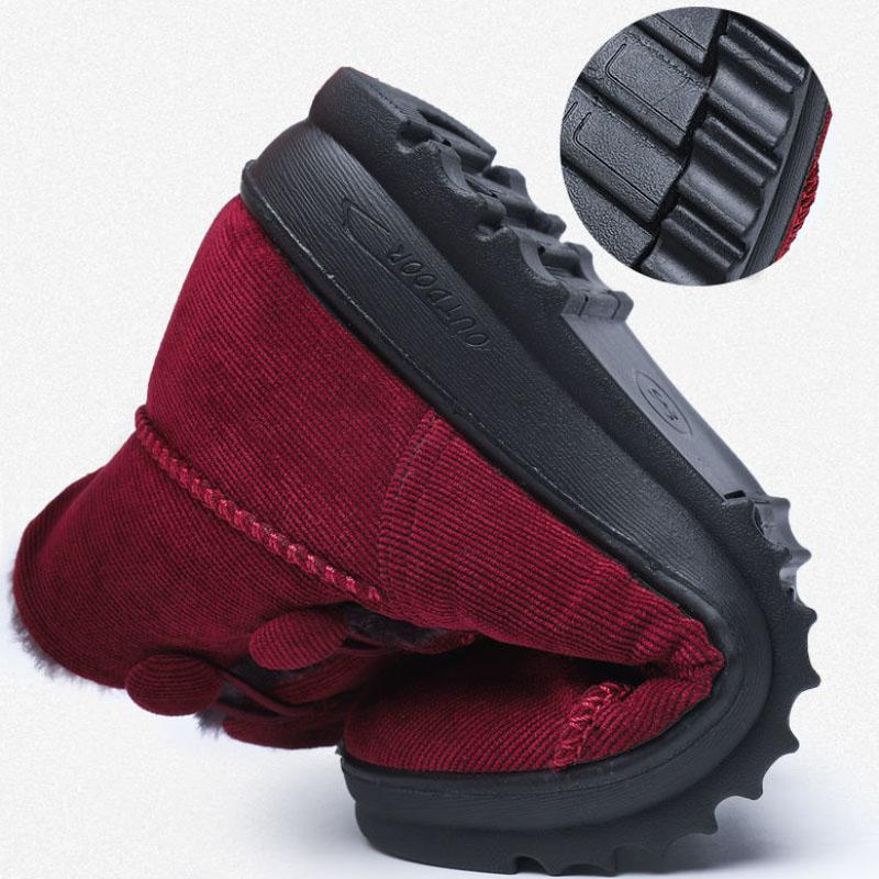Women's Cotton Plus Velvet Padded Warm Snow Boots Non-slip Wear-resistant Cotton Boots
