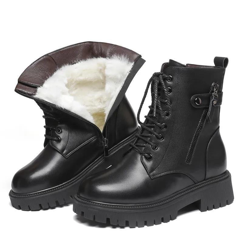 Martin Boots Female Winter Plus Velvet Thick Snow Boots Flat Cotton Boots Warm Short Boots Velvet Shoes