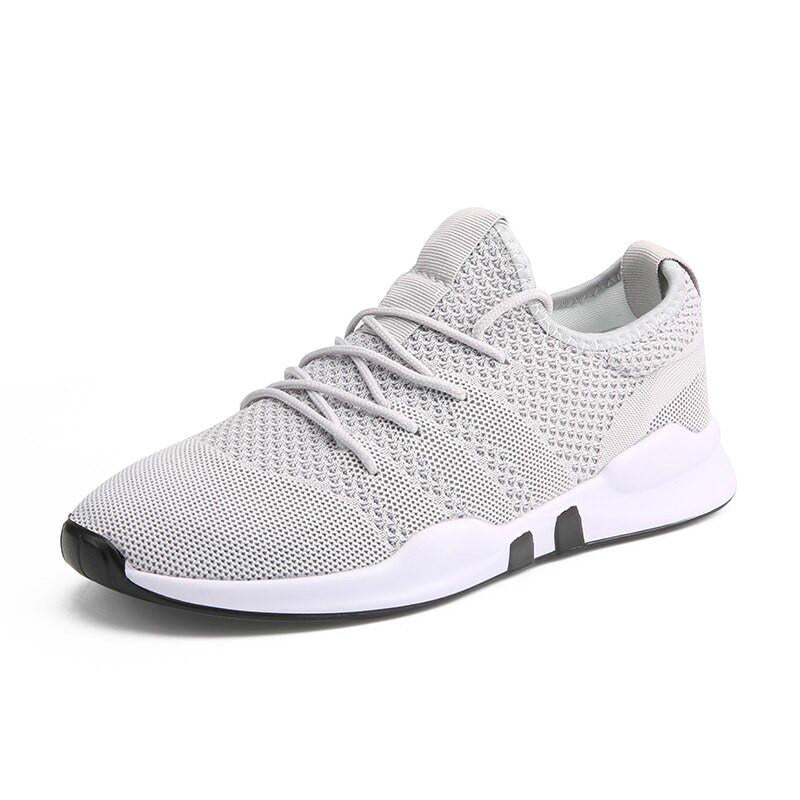 Men Casual Shoes Light Breathable Mesh Shoes Men Sneakers Lace Up Gray White Black Red Male Shoes