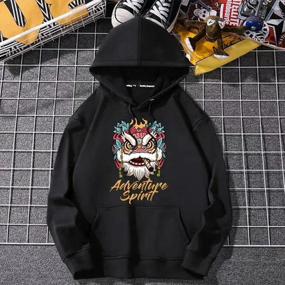 Sweater Men's Autumn and Winter Models 2021 New Ins National Tide Trend All-match Hooded Fashion Plus Velvet Men's Jacket Tide