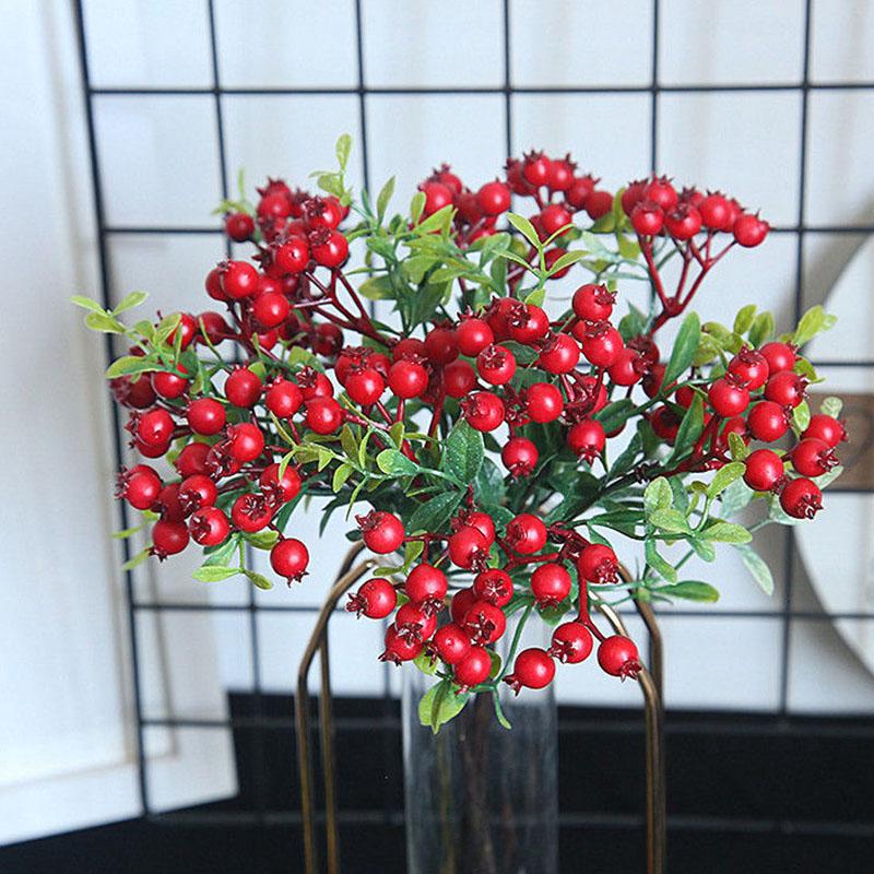 Artificial Green Plant Olive Fruit Red Fruit Berry Bean Branch Home Living Room Christmas Decoration Flower Fake Flower Decoration Furnishings