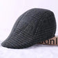 Autumn Winter Men's Plaid Cotton Peaked Cap Middle-aged Elderly Warm Cold-proof Beret Winter Dad Casual Outdoor Sun Hat Painter Hat