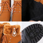 Women's Boots High Heels Winter Shoes Black Brown Fur Boots Plush Warm Snow Boots Ankle Booties Square Heel Boots 35-41