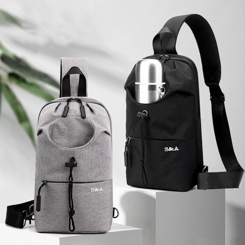 Casual Men's Bag Messenger Small Backpack Trendy Chest Bag Men's Multifunctional Satchel