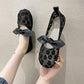 Cotton and Linen Embroidered Beanie Shoes Literary and All-match Single Shoes Sweet Bow Sandals Women's Comfortable Loafers
