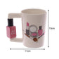 Creative Ceramic Mugs Girl Tools Beauty Kit Specials Nail Polish Handle Tea Coffee Mug Cup Personalized Mugs for Women Gift