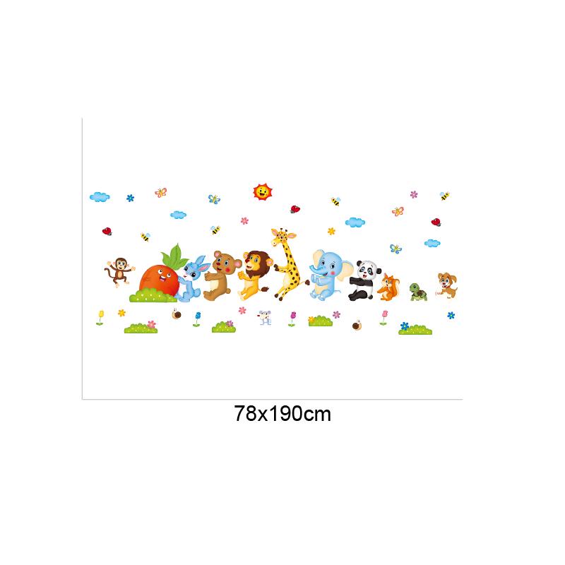 [Wall sticker] butterfly wall animals panda giraffe elephant flowers cartoon wall stickers for kids