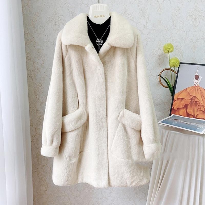 Winter Thicken Warm Fur Jacket Coat Women Casual  Lamb Faux Fur Overcoat Fluffy Cozy Loose Outerwear Female