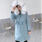 Women's   Faux Fur Lined Parka Long Hooded Parka Jacket with Detachable Liner Drawstring  Faux Fox Fur Coat with Faux Fur Collar Plus Size