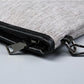 Business Briefcase Men Gray Canvas Multi-pocket Zipper Waterproof Anti-theft Handbag Clutch Bag