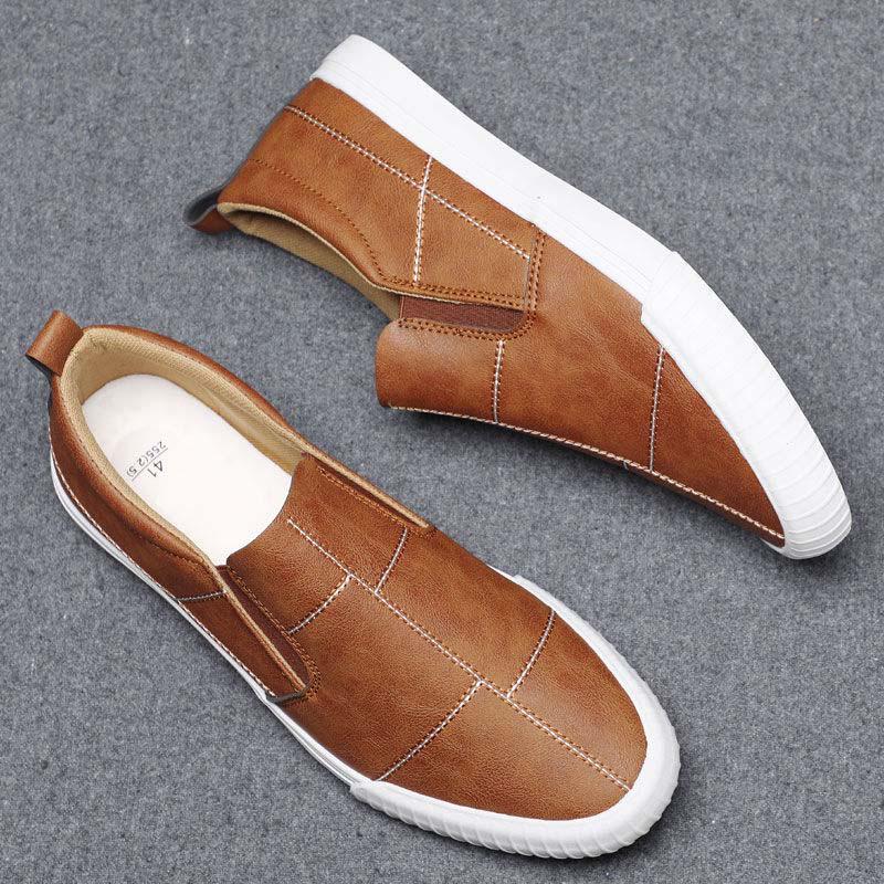 Plus Size 38-44 Summer Men Leather Sneakers Comfortable Deodorant Running Basketball Shoes Breathable Shockproof Non-slip Black Shoes