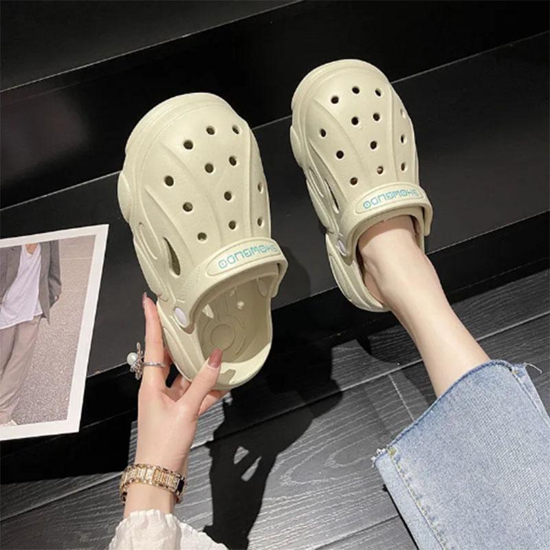 Cave Shoes Women Wear Ins Tide Summer Fashion Thick Bottom Non-slip Baotou Slippers Beach Sandals