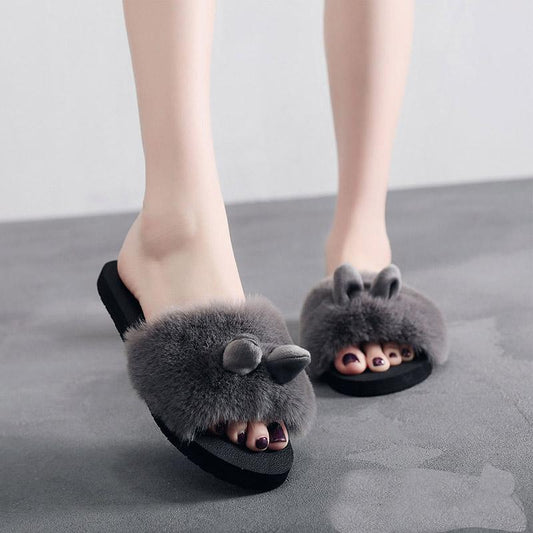 Autumn and Winter Pure Cotton Slippers Indoor Non-slip Soft-soled Shoes Warm Simple Plush Cotton Shoes
