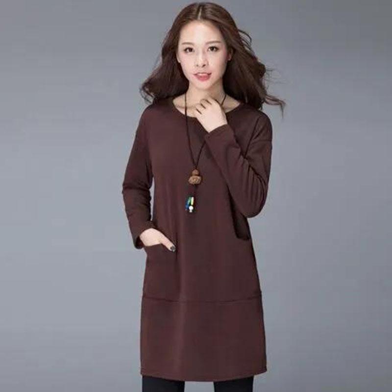 Ladies Tops T-Shirt Women Blouse Autumn Causal Blouse Slim Round Collar Solid Color Long Sleeve Pullover