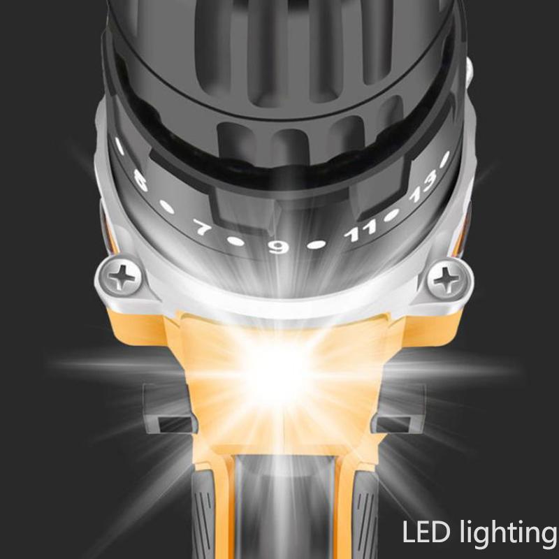 21V Household Electric Screwdriver Set Cordless Electric Drill with Toolbox for Drilling and Screwing Screws
