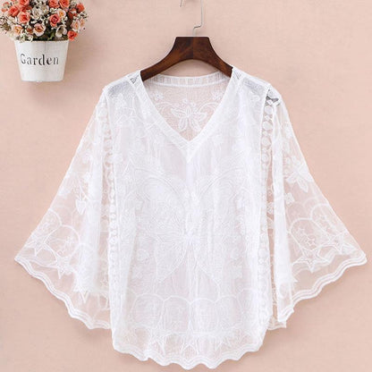 Printing Chiffon Shawl Coat Top Can Be Fitted with Suspender Skirt Women Summer Thin Sun Protection Clothing Short Cardigan