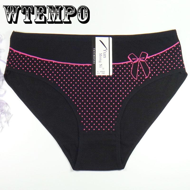 WTEMPO 6 Pcs/Lot Woman Cotton Cute Underwear  Panties Plus Size L-XXXL Sexy Briefs
