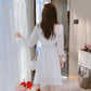 Women's Summer Dress Square Neck Slim Puff Sleeve Solid Color Skirt
