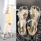 Women's Summer Roman Sandals All-match Fashionable Women's Shoes Crystal Transparent Chunky Heel High Heels
