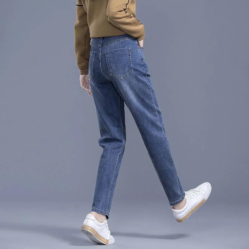 High Waist Jeans Women Spring and Summer Korean Loose Straight Leg Pants Old Pants Harlan Denim Trousers Women