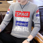 Sweater Men's Autumn and Winter Men's Round Neck Sweater 2019 Printed Clothing Bottoming Sweater