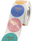 500 Sheets/roll Kraft Paper Round Sticker Thank You Label Sticky Note Baking Packaging Decoration Tasteless