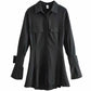 Shirt Flared Dress Women's Long-sleeved Summer Temperament Waist Slim Polo Collar