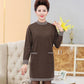 Autumn and Winter Thick Mid-length Dress Half High Neck Knitted Casual Bottoming Skirt Simple Temperament Middle-aged Women Sweater Dress