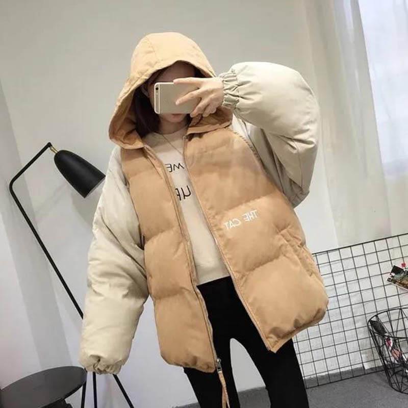Cotton Clothes Women's Bread Clothes Hooded Mid-length Winter Clothes Loose and Thick Student Quilted Jacket